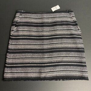 NWT Ann Taylor LOFT Fringed Skirt (Lined) - Herringbone & Striped pattern - Wome